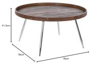 Hoofdtafel DKD Home Decor Bruin Zilverkleurig Metaal Staal Hout MDF 30 x 40 cm 78 x 78 x 41,5 cm - thumbnail
