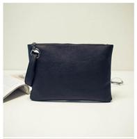 Eenvoudige retro dames handtas mode grote capaciteit Clutch tas rits enveloptasje (zwart) - thumbnail