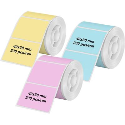 Olympia 6323 Etiketten (rol) 40 x 30 mm Thermisch papier Meerdere kleuren, Roze, Blauw, Geel 3 stuk(s) Universele etiketten