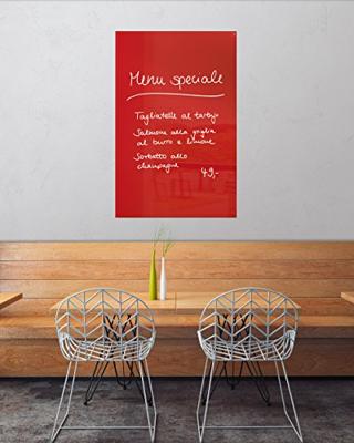 Sigel SI-GL142 Glasmagneetbord Artverum 1000x650x15mm Rood - thumbnail