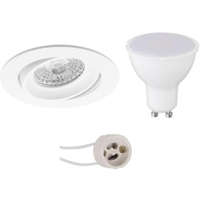 LED Inbouw Spot Set GU10 - Kantelbaar - 8W - Mat Wit - 6400K - Ø82mm - Aigi