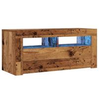 Tv-meubel met LED 90x35x40 cm bewerkt hout oud hout - thumbnail