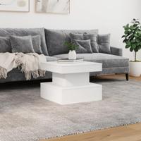 Salontafel met LED-verlichting 50x50x40 cm wit - thumbnail