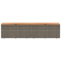 Tuinbox 220x50x54 cm poly rattan en acaciahout grijs - thumbnail