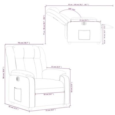 Fauteuil elektrisch verstelbaar kunstleer zwart
