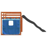 Stapelbed met glijbaan en gordijnen blauw 90x200 cm - thumbnail