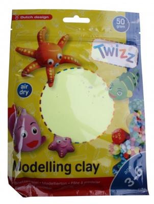 Twizz boetseerklei 50 gram junior 13 x 14 cm lichtgeel