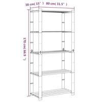 VidaXL Opbergrek 5-laags 80x38x170 cm massief grenenhout grijs - thumbnail