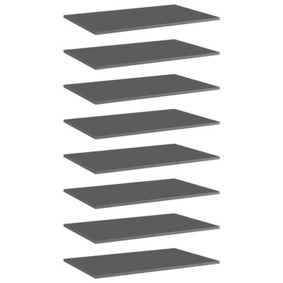 vidaXL Wandschappen 8 st 80x50x1,5 cm spaanplaat hoogglans grijs vidaXL Wandschappen 8 st 80x50x1,5 cm spaanplaat hoogglans grijs