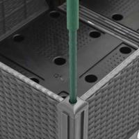 Plantenbak met latwerk 200x160x142,5 cm polypropeen lichtgrijs - thumbnail