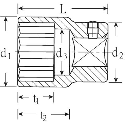 Stahlwille 60 60 06010060 Dubbel zeskant Dopsleutelinzetstuk 60 mm 1 (25 mm)