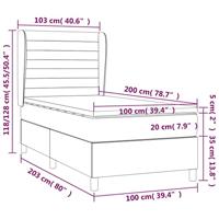 Boxspring met matras stof blauw 100x200 cm - thumbnail