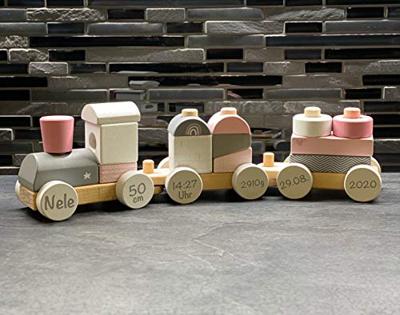 Label Label Stapeltrein roze