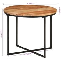Salontafel 55x55x45 cm massief acaciahout en ijzer - thumbnail