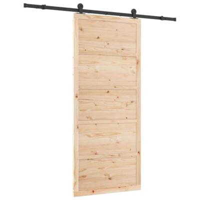 Schuifdeur Bruin 80 x 208 cm Massief grenenhout