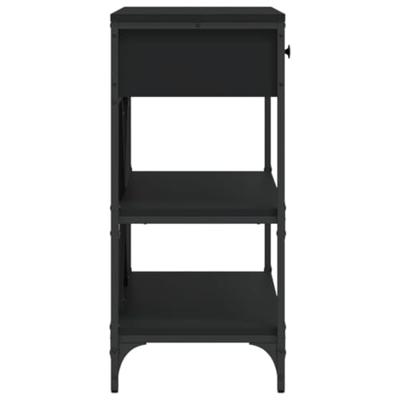 Wandtafel met lades en schappen bewerkt hout zwart