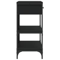 Wandtafel met lades en schappen bewerkt hout zwart - thumbnail