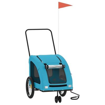 VidaXL Hondenfietstrailer oxford stof en ijzer blauw VidaXL Hondenfietstrailer oxford stof en ijzer blauw