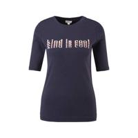 s.Oliver T-shirt met printopdruk donkerblauw - thumbnail