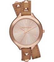 Horlogeband Michael Kors MK2299 Leder Bruin 12mm - thumbnail