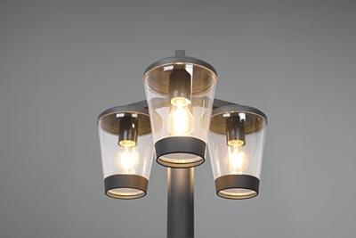Trio TuinlantaarnCavado 3-lichts 220cm antraciet - 411060342