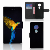 Motorola Moto G7 Play | Telefoonhoesje | Met pasjeshouder | Papegaai - thumbnail