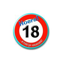 Paperdreams Button klein - 18 jaar verkeersbord - thumbnail