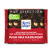 Chocolade Ritter Sport puur-hele hazelnoot 100gr | 10 stuks - thumbnail