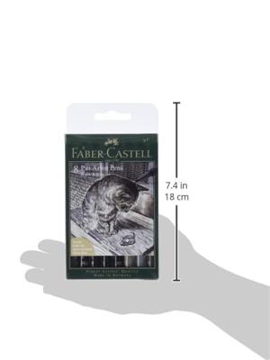 Faber Castell Tekenstift Pitt Artist Pen - etui 8 stuks - zwart en grijs