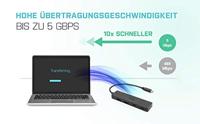 i-tec I-TEC USB-C Metal HUB 2xUSB 3.0 2xUSB-C USB-combi-hub Zwart - thumbnail