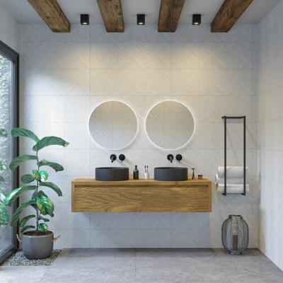 Badkamermeubelset Gliss Ares 160 cm Met Waskom Castle Brown Badkamermeubelset Gliss Ares 160 cm Met Waskom Castle Brown