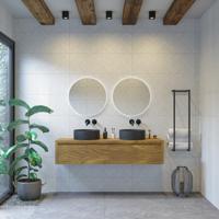 Badkamermeubelset Gliss Ares 160 cm Met Waskom Castle Brown - thumbnail