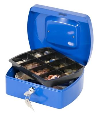 Q-CONNECT geldkoffer, 205 x 160 x 85 mm, blauw