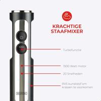 Bourgini Classic Staafmixer Set RVS/Zwart - thumbnail