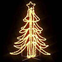 VidaXL Kerstfiguur kerstboom met warmwitte led&apos;s 87x87x93 cm - thumbnail