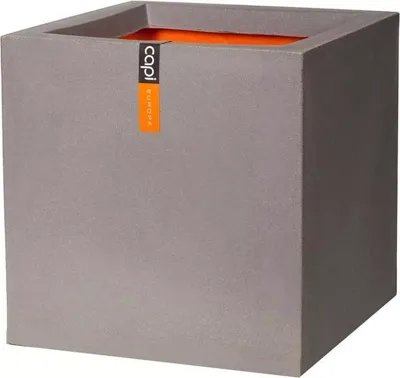 Capi Urban Smooth NL 50x50x50cm vierkante plantenbak lichtgrijs