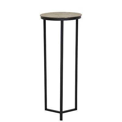 Light & Living Bijzettafel 'Retiro' zuil, mat zwart+ruw antiek brons