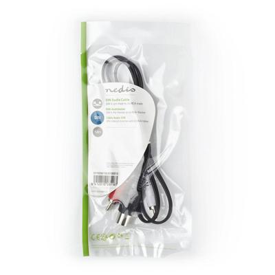 DIN-Audiokabel | DIN 5-Pins Male - 2x RCA Male | 1,0 m | Zwart