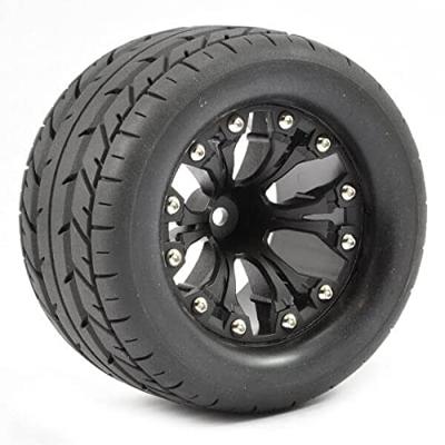 Fastrax Eagle MT banden op zwarte 6-spaaks velgen (0" offset) - 1/10 Truck