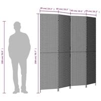 Kamerscherm 4 panelen poly rattan bruin - thumbnail