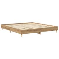 Bedframe zonder matras spaanplaat artisanaal eikenkleurig - thumbnail