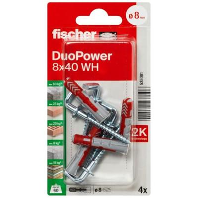 Fischer 535001 DuoPower 8 x 40 WH K NV Deuvelset 40 mm 8 mm 1 set(s)