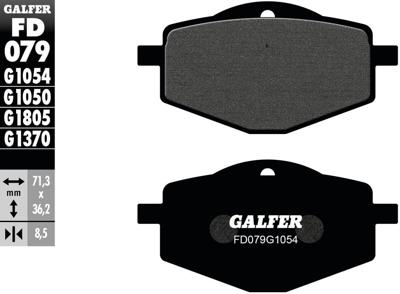 GALFER remblokken "fd079" brake pad fd079 g1054 organic