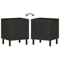 Nachtkastjes 2 st 40x33x46 cm massief mangohout zwart - thumbnail