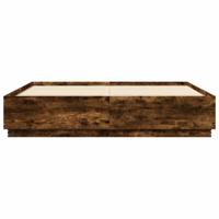 Bedframe met LED-verlichting gerookt eikenkleurig 200x200 cm - thumbnail