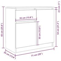 Dressoir met lade 71x35x65 cm spaanplaat wit - thumbnail