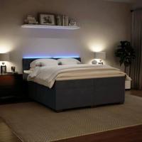 Boxspring met matras fluweel donkergrijs 200x200 cm - thumbnail