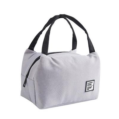 Draagbare lunch zak thermisch geïsoleerd lunch box Tote koeltas zak Bento zakje lunch container school voedsel opslag zakken (grijs)