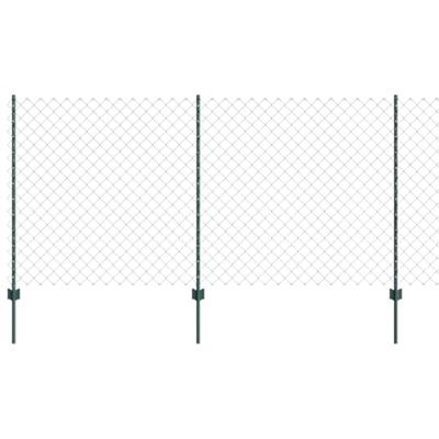 VidaXL Hek met paal groen 1,2 x 10 m staal en pvc