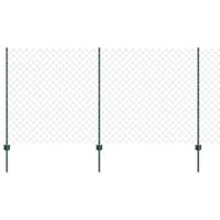 VidaXL Hek met paal groen 1,2 x 10 m staal en pvc - thumbnail